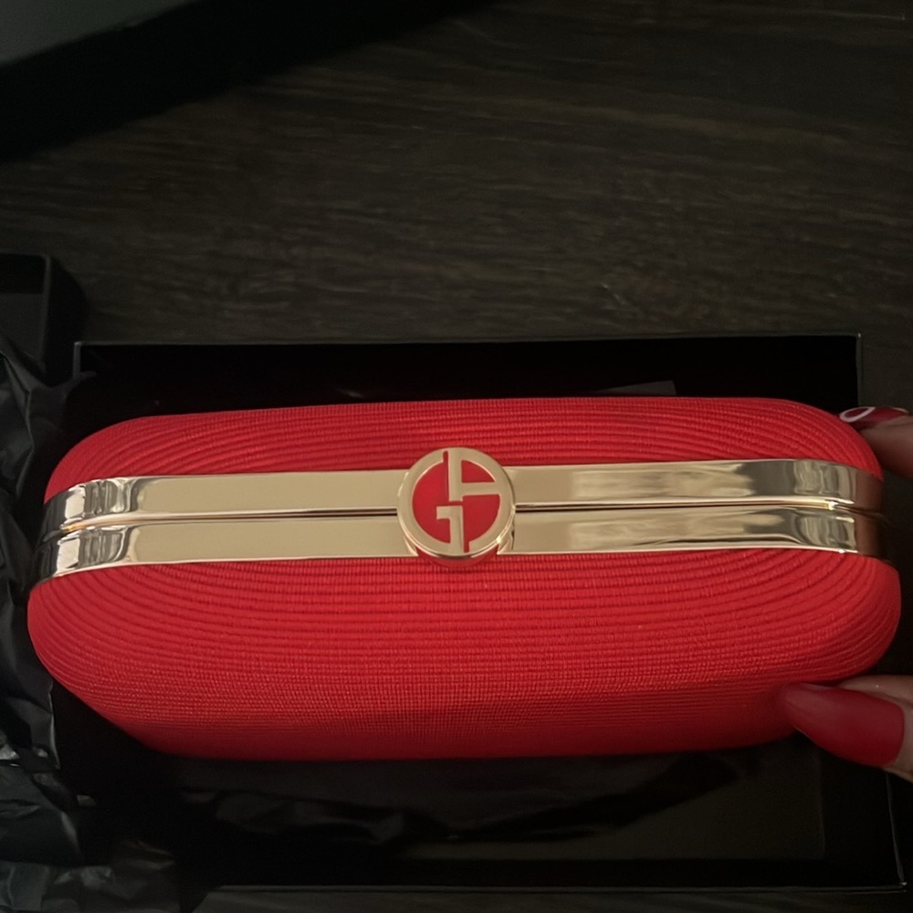 Giorgio Amani red clutch BRAND NEW cute for Vday fit